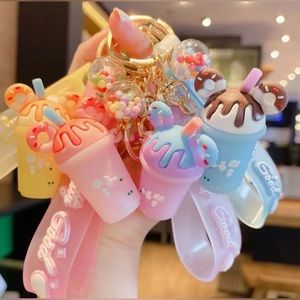 Playful Floating Ice Cream One Keychain